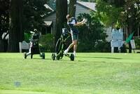 Paxton about to tee off hole 1