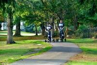 Pax and Ty walking down hole 3 