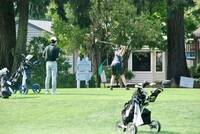 Teeing off hole 1 