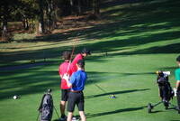 Teeing off hole 1 