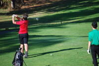Teeing off hole 1 