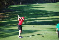 Teeing off hole 1 