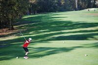 Teeing off hole 1 